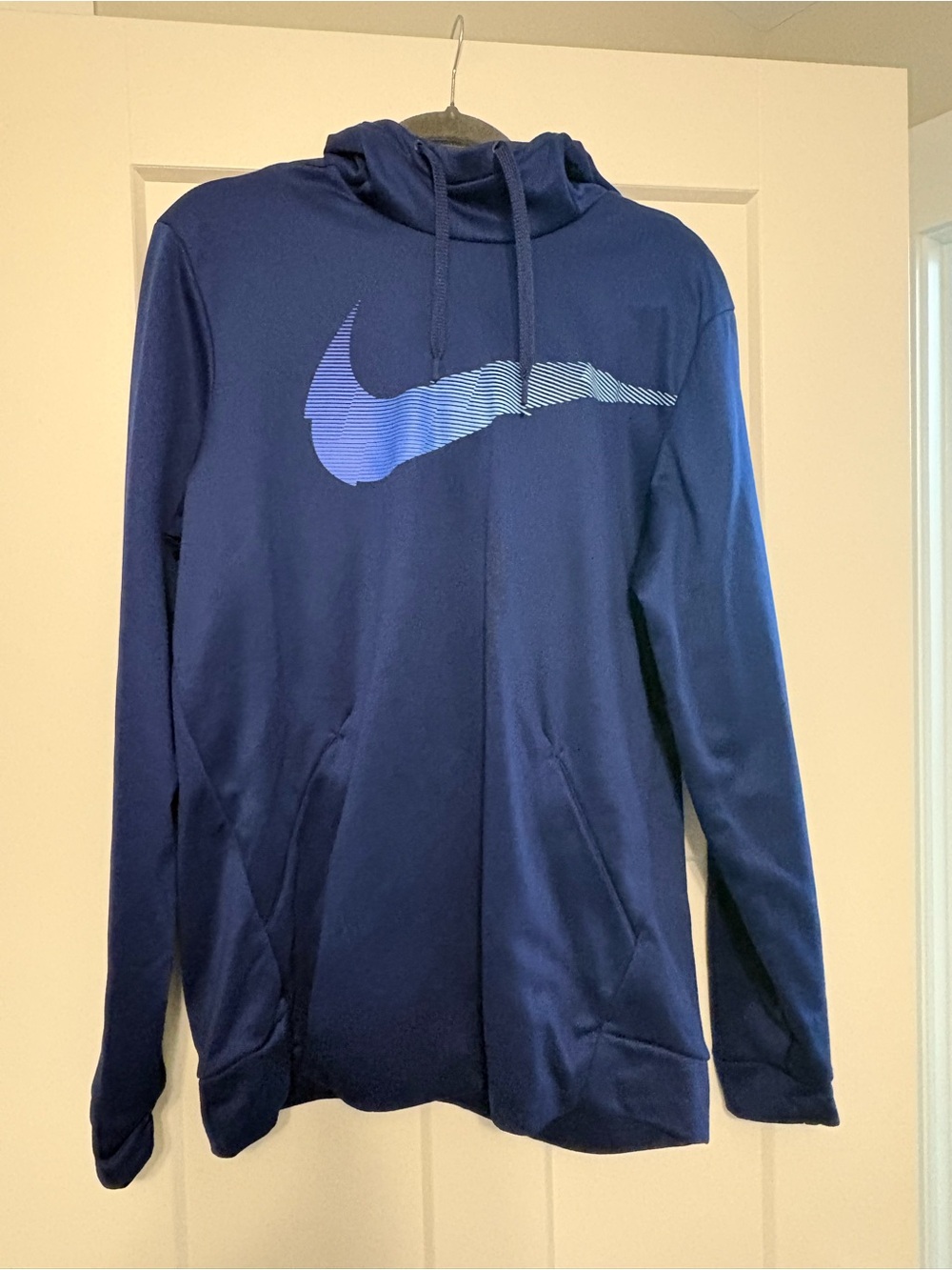 Nike Men’s Dark Blue Hoodie with Gradient Swoosh